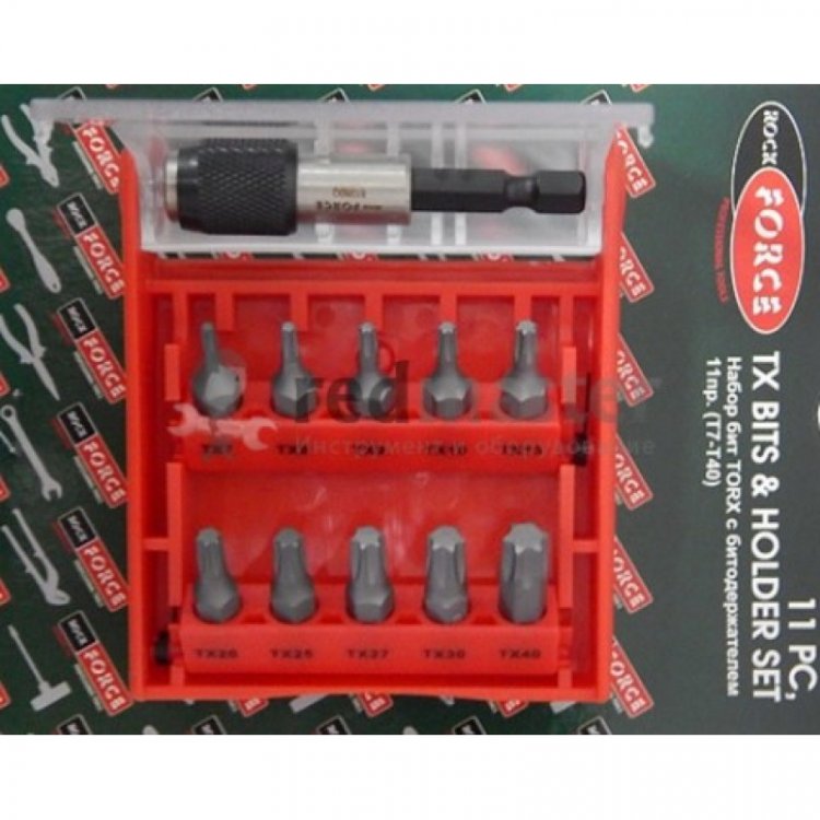 Набор бит-торкс  с битодержателем,11пр.,1/4" (T7, 8, 9, 10, 15, 20, 25, 27, 30, 40 - 25мм)