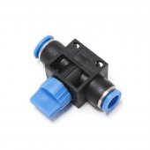 Фитинг для пластиковых трубок с краном 10x10мм