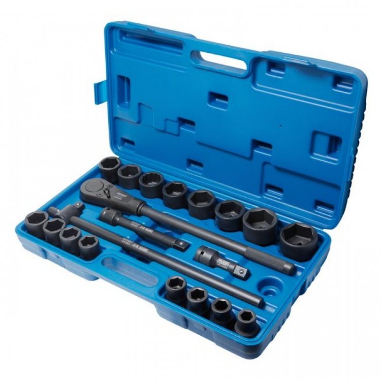 Набор инструментов ударных "Profi" 3/4", 6гр, 21пр(17,19,21,22,24,27,30,32,34,35,36,36-12гр,38,41,46,50мм), в кейсе