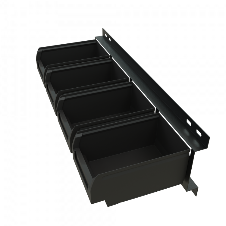 Держатель GAROPT для лотков 4шт на экран (лотки в комплекте), крепление на инструментальную тележку или перфорированную панель