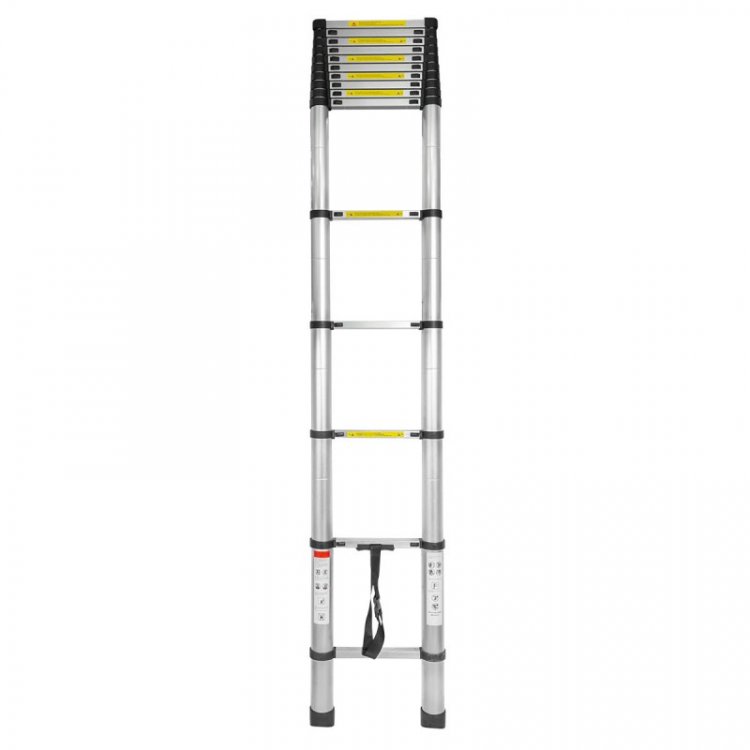 Лестница телескопическая односекционная (1.1-5.8м,14ступенек, max нагрузка 120кг, вес 17,5кг)