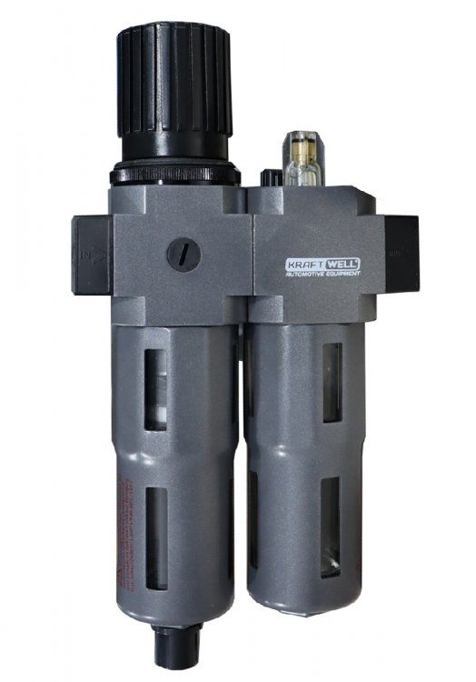 Фильтр-влагоотделитель с редуктором и лубрикатором, 1/2, до 16 бар, серия PRO Фильтр-влагоотделитель с редуктором и лубрикатором, 1/2, до 16 бар, серия PRO