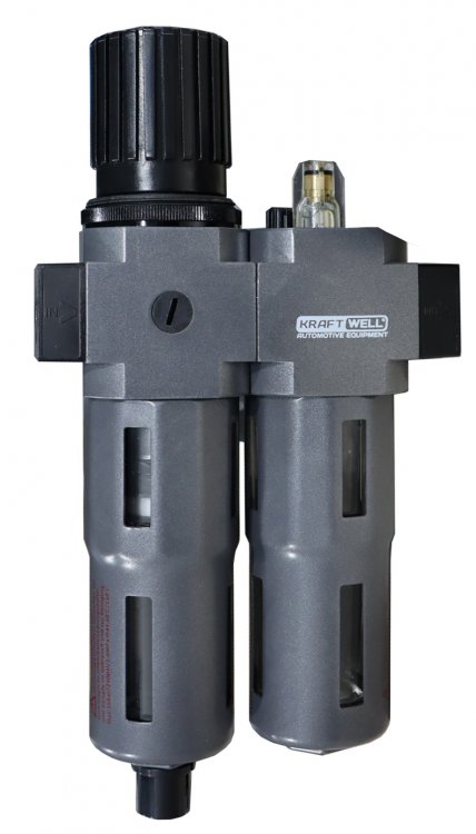 Фильтр-влагоотделитель с редуктором и лубрикатором, 1/2, до 16 бар, серия PRO Фильтр-влагоотделитель с редуктором и лубрикатором, 1/2, до 16 бар, серия PRO