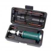 Отвертка ударная с защитной рукояткой, набором бит и адаптером,8пр.1/2"(F)х5/16"(F) (PH3х35мм; PH3х70мм-2шт; SL9х35мм; SL9х70мм-2шт),в кейсе