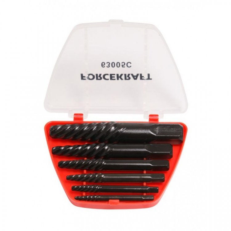 Набор экстракторов резьбы,6пр.(М3-М25; Ø:3-6мм, 6-8мм, 8-11мм, 11-14мм, 14-18мм, 18-22мм;), в пластиковом футляре