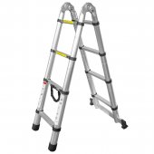Лестница-стремянка телескопическая алюм. бытовая 1.3+1.3м (4+4 ступ.) Лестница-стремянка телескопическая алюм. бытовая 1.3+1.3м (4+4 ступ.)