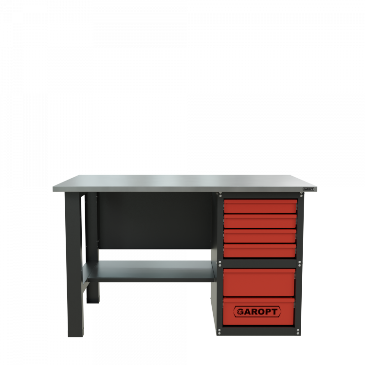 Верстак однотумбовый, серия "Эконом", красный 1400*700 Garopt, GTE1400Y6.red