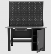 Верстак однотумбовый с ящиком и двумя экранами 1400*700 GAROPT серый, GT1400STDY1PP2.grey