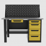Верстак с ящиком однотумбовый 4 ящика с экраном желтый 1400*700 Garopt, GT1400STY1Y4PP.yell