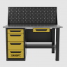 Верстак с ящиком однотумбовый 4 ящика с экраном желтый 1400*700 Garopt, GT1400STY1Y4PP.yell