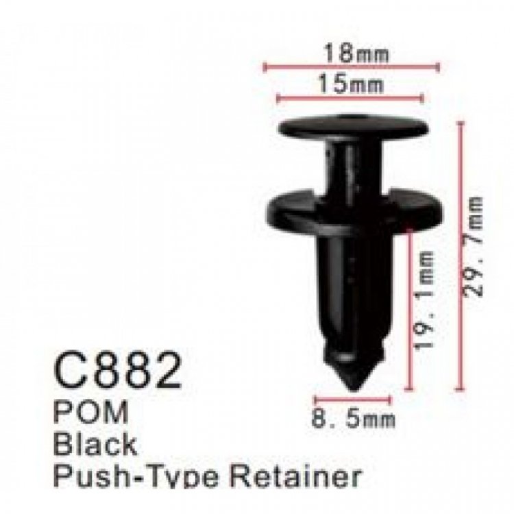 Клипса для крепления внутренней обшивки а/м Тойота пластиковая (100шт/уп.)