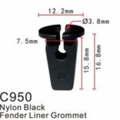 Клипса для крепления внутренней обшивки а/м Ягуар/ европейских а/м пластиковая (100шт/уп.)