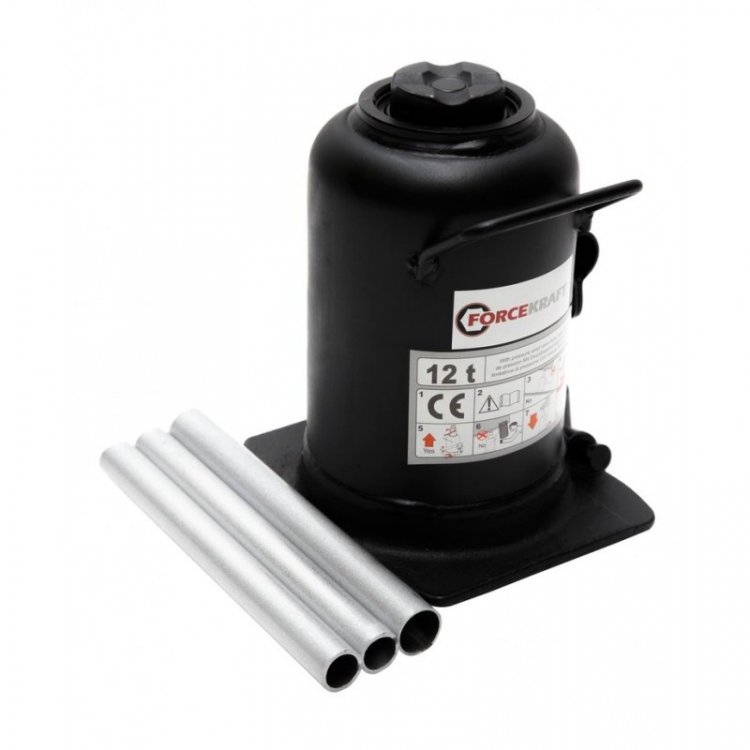 Домкрат бутылочный двухштоковый 12т (h min 240мм, h max 590мм) Домкрат бутылочный двухштоковый 12т (h min 240мм, h max 590мм)