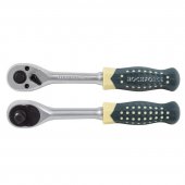 Трещотка реверсивная усиленная с резиновой ручкой 3/8" (72зуб.)