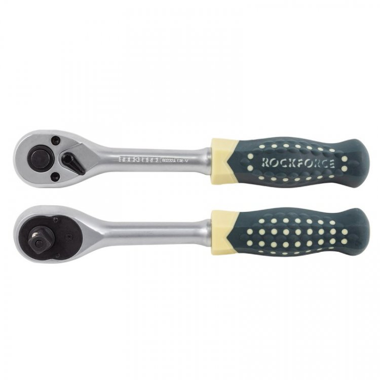 Трещотка реверсивная усиленная с резиновой ручкой 3/8" (72зуб.)