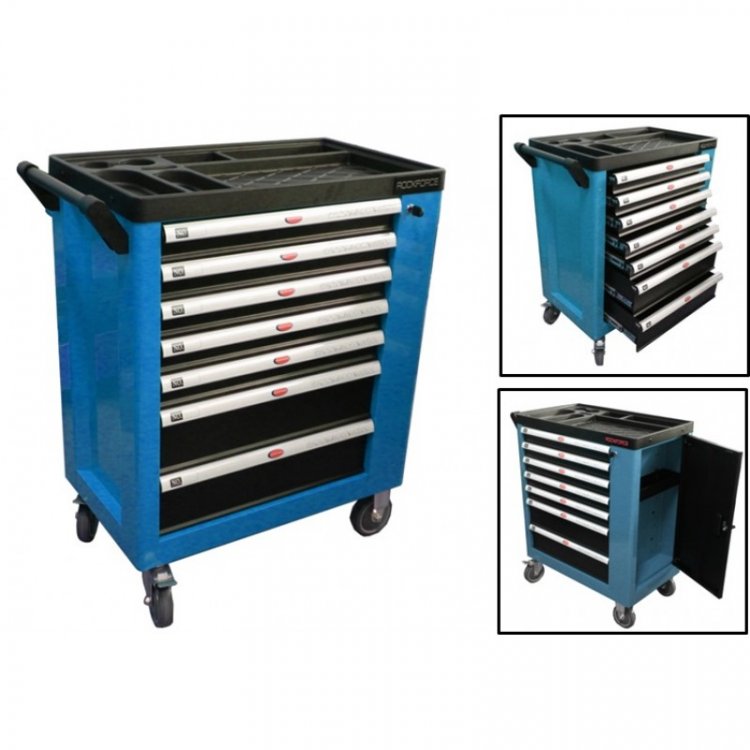 Тележка инструментальная 7-ми полочная (синяя), с дополнительной боковой секцией, 600х840х980 (полки:65х400х530-5шт,140х400х530мм-2шт) Тележка инструментальная 7-ми полочная (синяя), с дополнительной боковой секцией, 600х840х980 (полки:65х400х530-5шт,140х400х530мм-2шт)