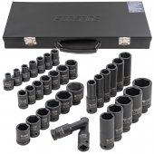 Набор головок ударных 33пр.1/2''(6гр.)(L-38мм:8-24,27,30,32мм,L-78мм:10,12-15,17,19,21,22,24,27,30,32мм)в метал кейсе Набор головок ударных 33пр.1/2''(6гр.)(L-38мм:8-24,27,30,32мм,L-78мм:10,12-15,17,19,21,22,24,27,30,32мм)в метал кейсе