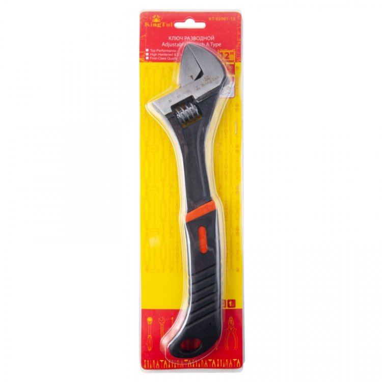 Ключ разводной с прорезиненной рукояткой 12"-300мм, в блистере Ключ разводной с прорезиненной рукояткой 12"-300мм, в блистере