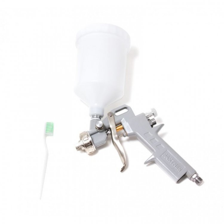 Краскораспылитель с верхним пластиковым бачком (600мл, 2.0мм, 2.0bar, 85-114 л/мин, присоед. резьба 1/4") Краскораспылитель с верхним пластиковым бачком (600мл, 2.0мм, 2.0bar, 85-114 л/мин, присоед. резьба 1/4")