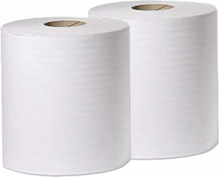 Протирочный (бумаж) материал белый,лист 35*35см.(упак.2рул.,1000отр.,втул,2-сл, с тисн.,перф.,40гр/м2,350м+-