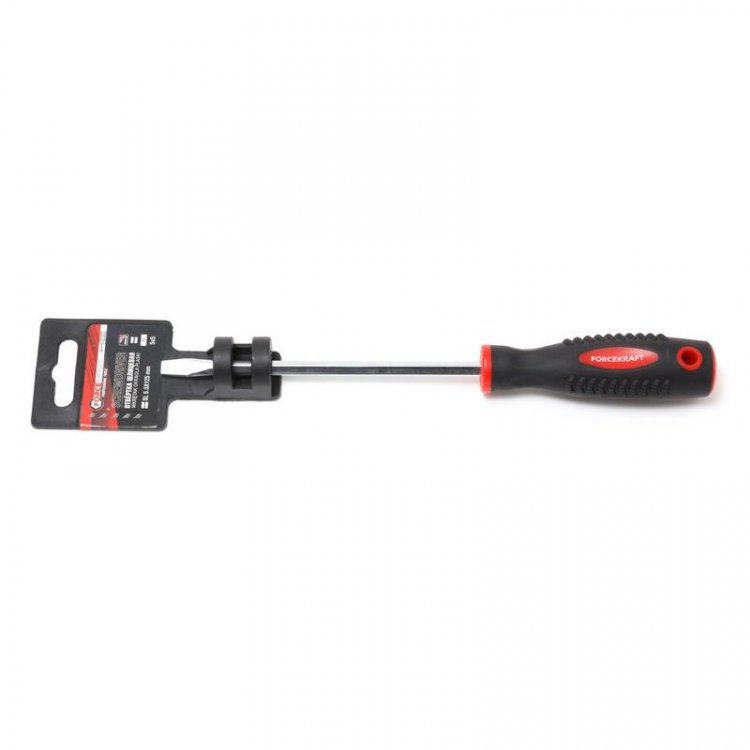 Отвертка шлицевая магнитная "Profi" S2 SL5.5х75мм, на пластиковом держателе