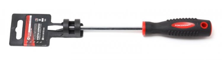 Отвертка шлицевая магнитная "Profi" S2 SL5.5х75мм, на пластиковом держателе