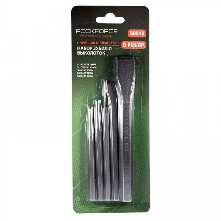 Набор зубил и выколоток, 5пр. (зубила:19х178мм, 13х150мм;выколотки: 3х150мм, 3х115мм; кернер: 4х127мм)в блистере Набор зубил и выколоток, 5пр. (зубила:19х178мм, 13х150мм;выколотки: 3х150мм, 3х115мм; кернер: 4х127мм)в блистере