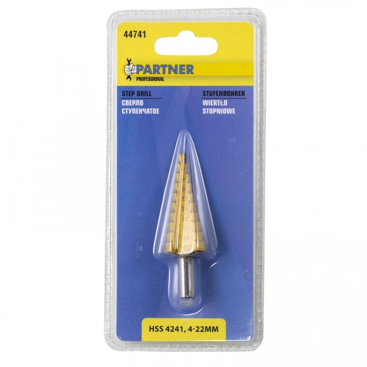 Сверло ступенчатое HSS 4241(4-22мм), в блистере