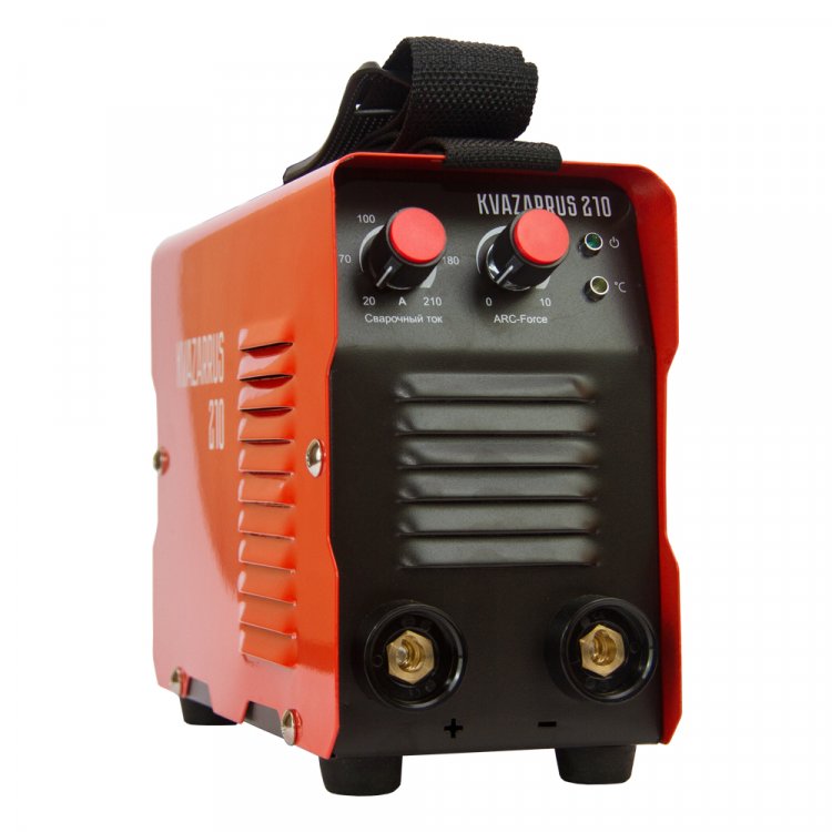 Сварочный аппарат KVAZARRUS 210 - Регулировка форсажа дуги (контроль стабилизации дуги). Горячий старт, антизалипание. Работает от 140В. MMA, розетки 25 мм2, напряжение питания: 220В±15%, Диапазон сварочного тока: 20-210А, ПВ: 60%, ремень для перенос Сварочный аппарат KVAZARRUS 210 - Регулировка форсажа дуги (контроль стабилизации дуги). Горячий старт, антизалипание. Работает от 140В. MMA, розетки 25 мм2, напряжение питания: 220В±15%, Диапазон сварочного тока: 20-210А, ПВ: 60%, ремень для перенос