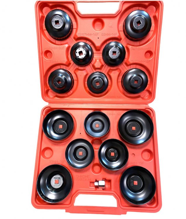 Набор чашек для снятия масляного фильтра, 14 предметов, horex, арт. № HZ 25.1.009W Набор чашек для снятия масляного фильтра, 14 предметов, horex, арт. № HZ 25.1.009W