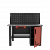 Верстак однотумбовый с ящиком и экраном 1400*700 GAROPT красный, GT1400STDY1PP.red