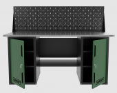 Верстак двухтумбовый с экраном, зеленый 1800*700 Garopt, GT1800DDPP.green