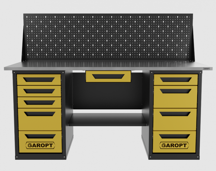 Верстак двухтумбовый 4 ящиков /5 ящиков с экраном и ящиком, 1800*700 желтый GAROPT, GT1800Y1Y4Y5PP.yell Верстак двухтумбовый 4 ящиков /5 ящиков с экраном и ящиком, 1800*700 желтый GAROPT, GT1800Y1Y4Y5PP.yell