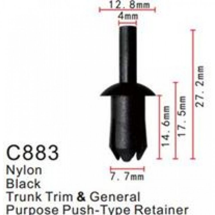 Клипса для крепления внутренней обшивки а/м Мерседес пластиковая (100шт/уп.)