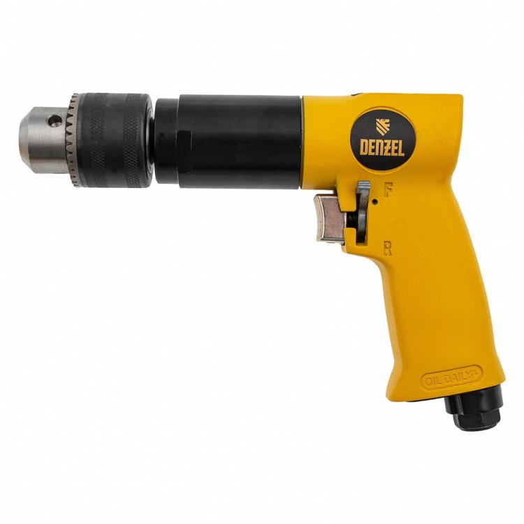 Пневматическая дрель PD500, 500 об/мин, 114 л/мин, 13 мм// Denzel Пневматическая дрель PD500, 500 об/мин, 114 л/мин, 13 мм// Denzel