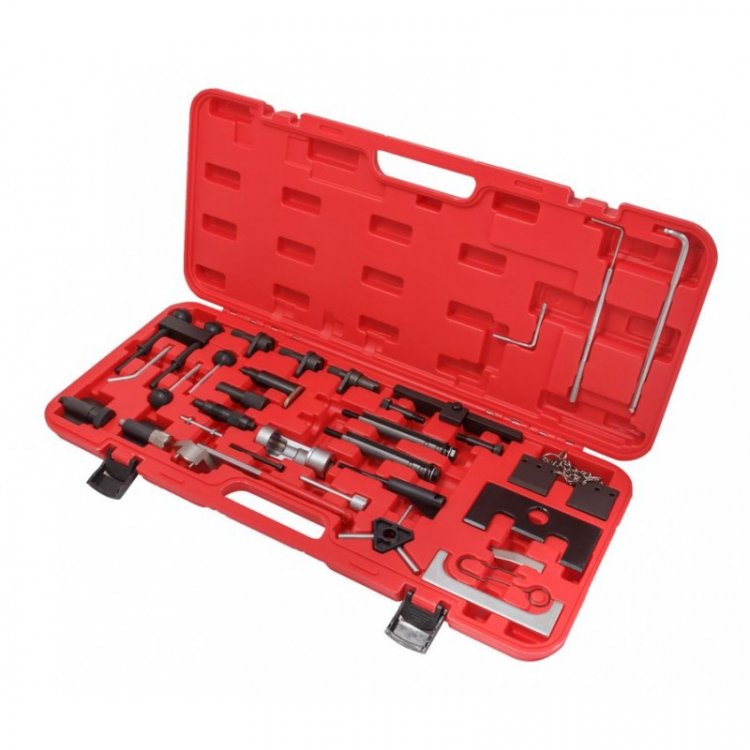 Набор фиксаторов для двигателей VAG (Petrol - 1.2, 1.4, 1.6, 1.8, 2.0L; Disel - 1.2, 1.4, 1.9, 2.0 TDI PD; 1.7, 1.9 D TD) 36пр., в кейсе