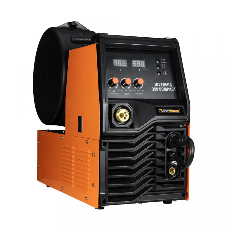 Сварочный полуавтомат Invermig 350 Compact - Компактный 350А полуавтомат 2-в-1. Сварочный ток 40-350 (MIG), 20-350(MMA). Сварка MMA и FCAW. Напряжение 380В. Регулировка индуктивности. Вес аппарата 26кг. Диаметр сварочной проволоки - 0,8 / 1,0 / 1,2мм Сварочный полуавтомат Invermig 350 Compact - Компактный 350А полуавтомат 2-в-1. Сварочный ток 40-350 (MIG), 20-350(MMA). Сварка MMA и FCAW. Напряжение 380В. Регулировка индуктивности. Вес аппарата 26кг. Диаметр сварочной проволоки - 0,8 / 1,0 / 1,2мм