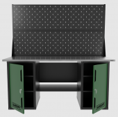 Верстак двухтумбовый с двумя экранами, зеленый 1800*700 Garopt, GT1800DDPP2.green