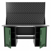 Верстак двухтумбовый с двумя экранами, зеленый 1800*700 Garopt, GT1800DDPP2.green