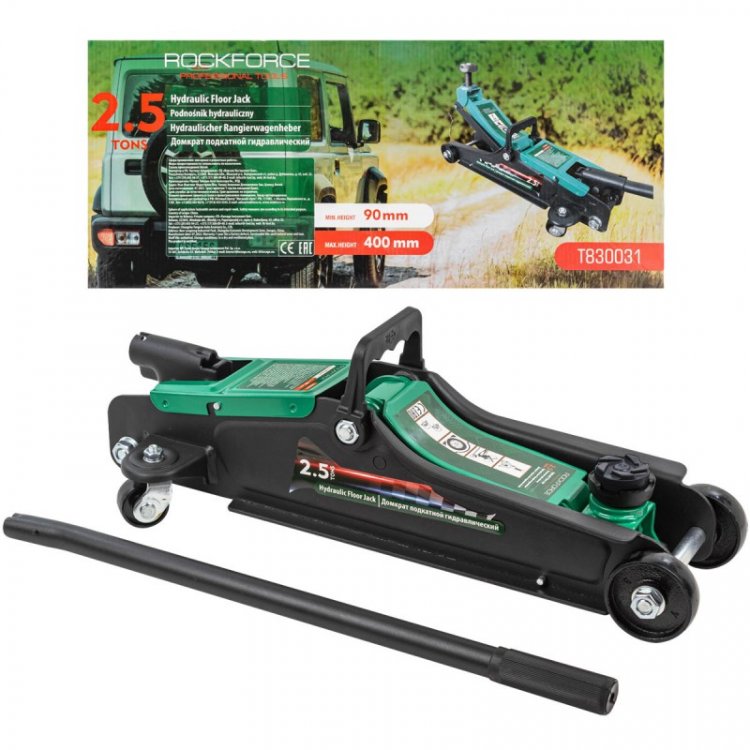 Домкрат подкатной гидравлический 2.5т (h min 90мм, h max 400мм) Домкрат подкатной гидравлический 2.5т (h min 90мм, h max 400мм)