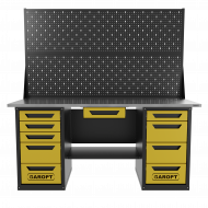 Верстак двухтумбовый 4 ящиков /5 ящиков с двумя экранами и ящиком, 1800*700 желтый GAROPT, GT1800Y1Y4Y5PP2.yell Верстак двухтумбовый 4 ящиков /5 ящиков с двумя экранами и ящиком, 1800*700 желтый GAROPT, GT1800Y1Y4Y5PP2.yell
