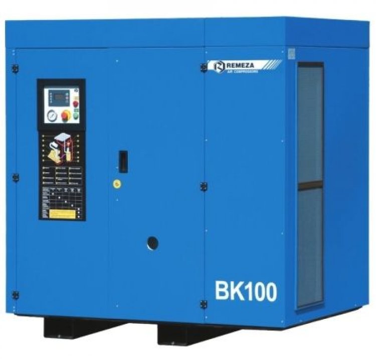 Винтовой компрессор ВК100-13ВС, без ресивера , производительность 10000л/мин,  рабочее давление 13 бар, мощность двигателя 75кВт, вес 1690 кг, габариты 1945х1460х1840мм. REMEZA, Республика Беларусь
