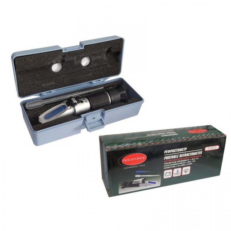 Рефрактометр 3в1(антифриз, электролит, омывающая жидкость), в пластиковом футляре