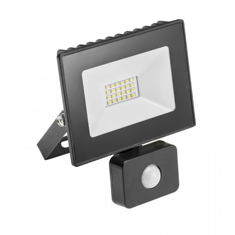 Прожектор светодиодный INNOVO с датчиком движения, 20W, 220-240V AC, IP65, 1400lm, 6400К, 120град, черный корпус