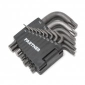 Набор ключей торкс Г-образных  усиленных 15пр.(T10-T50) в пластиковом держателе