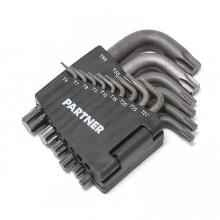 Набор ключей торкс Г-образных  усиленных 15пр.(T10-T50) в пластиковом держателе