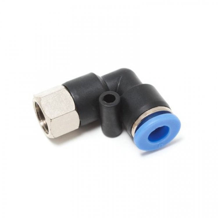 Фитинг угловой для пластиковых трубок 8мм с внутренней резьбой 1/4"