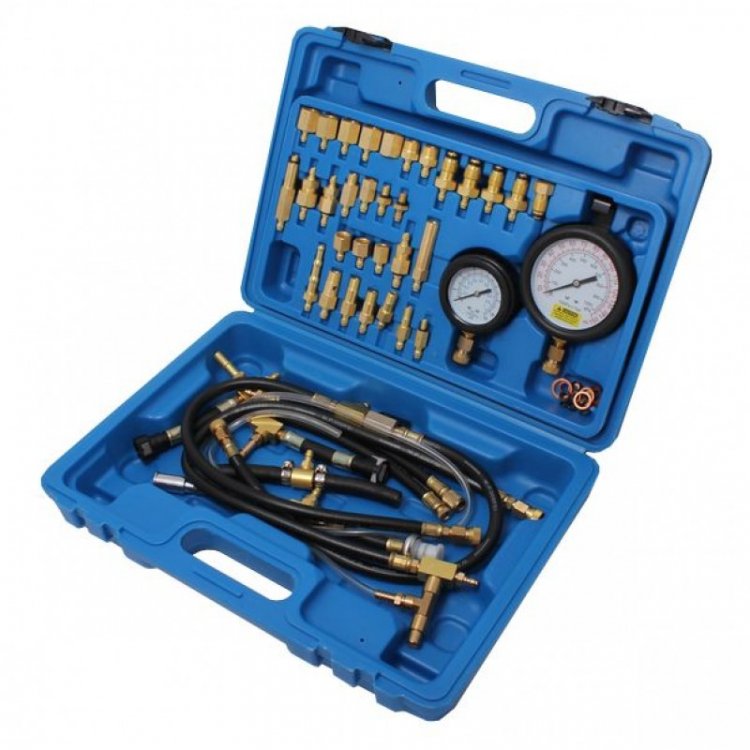 Тестер давления топлива в наборе с адаптерами 41пр.(0-10 bar), в кейсе Тестер давления топлива в наборе с адаптерами 41пр.(0-10 bar), в кейсе