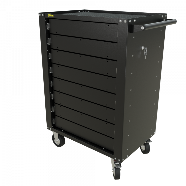 GTH8 Тележка инструментальная Garopt 8 ящиков БЕЗ ЦВЕТОВЫХ ФАСАДОВ, центральный замок, увеличенные колеса, доводчики, GAROPT Серия "High", высота 1040мм GTH8 Тележка инструментальная Garopt 8 ящиков БЕЗ ЦВЕТОВЫХ ФАСАДОВ, центральный замок, увеличенные колеса, доводчики, GAROPT Серия "High", высота 1040мм