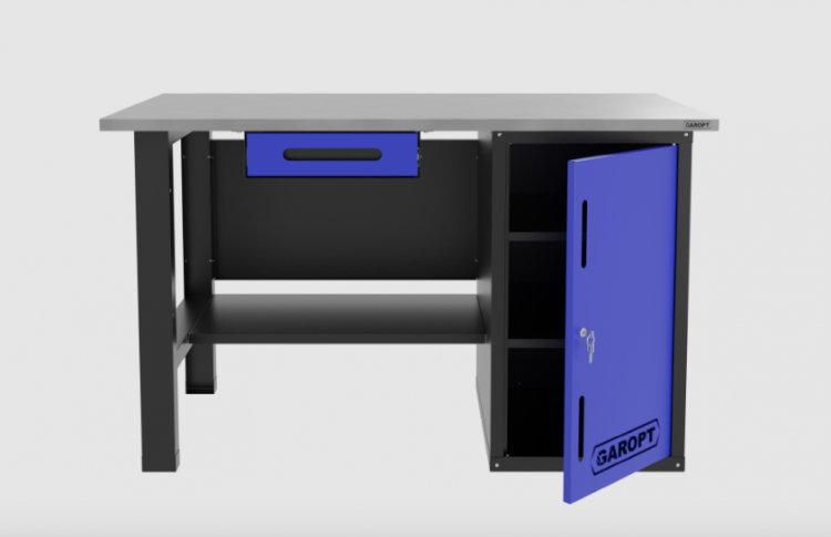 Верстак однотумбовый с ящиком 1400*700 GAROPT синий, GT1400STDY1.blue